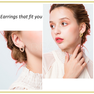 12Pcs 6 Styles Brass Micro Pave Clear Cubic Zirconia Hoop Earrings EJEW-AN0004-59-1