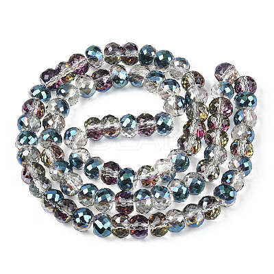 Electroplated Glass Beads Strands EGLA-Q092-8mm-A01-1