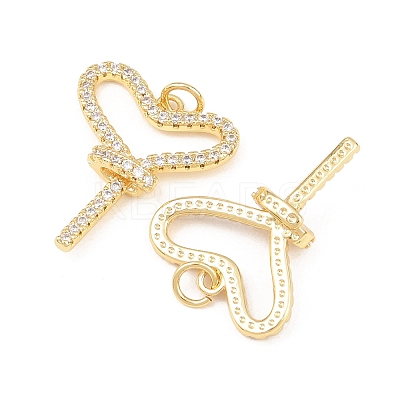 Brass Micro Pave Cubic Zirconia Pendants KK-C162-038G-1