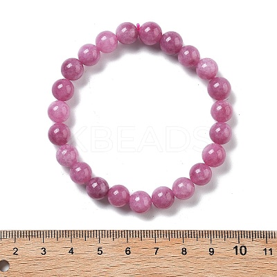 Natural Dyed & Heated Chalcedony Beaded Stretch Bracelets for Women Men BJEW-F483-06-1