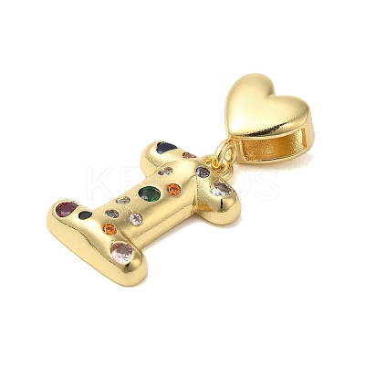 Rack Plating Brass Micro Pave Clear Cubic Zirconia Perdants KK-C067-12G-I-1