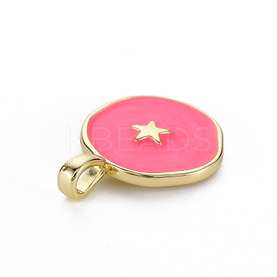 Brass Enamel Pendants KK-Q283-057L-NR-1