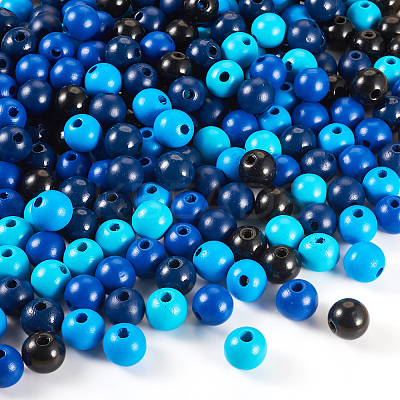 240Pcs 6 Colors Natural Wooden Beads WOOD-TA0002-74C-1