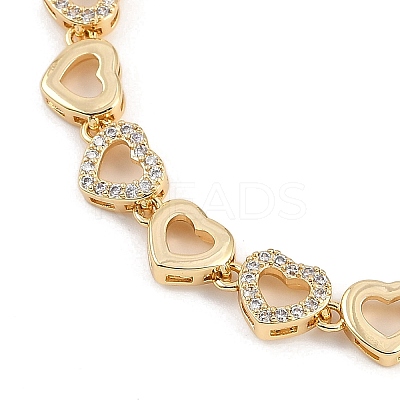 Brass Micro Pave Cubic Zirconia Link Bracelets for Women BJEW-U013-01G-06-1