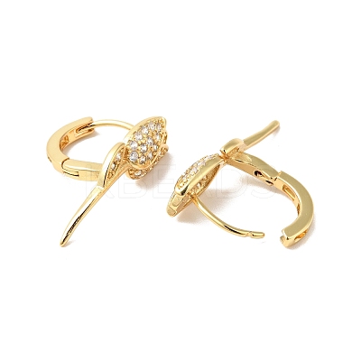 Clear Cubic Zirconia Tulip Hoop Earrings EJEW-G312-11G-1