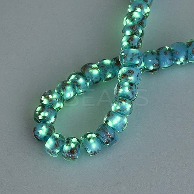 Luminous Handmade Gold Foil Glass Beads Strands FOIL-N029-02A-04-1