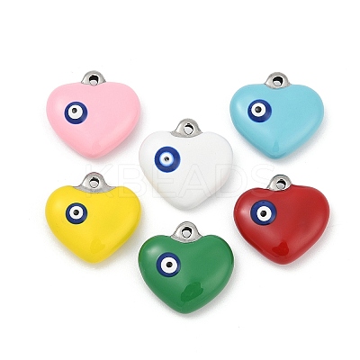 304 Stainless Steel Enamel Pendants STAS-Q350-19P-1