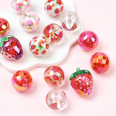15Pcs 7 Styles Transparent Acrylic Beads TACR-YW0003-31-1