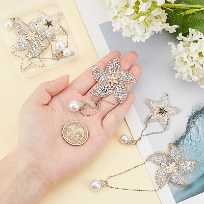 6Pcs 2 Style Star & Windmill Glitter Hotfix Rhinestone DIY-FG0002-26-1