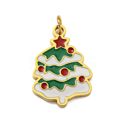 Christmas Theme Ion Plating(IP) 304 Stainless Steel Pendants STAS-O005-014B-G-1