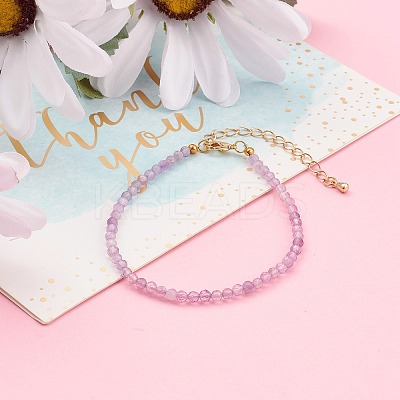 Faceted Natural Amethyst Beaded Bracelets for Women BJEW-JB05928-03-1
