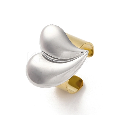 304 Stainless Steel Open Cuff Rings RJEW-K258-08GP-03-1