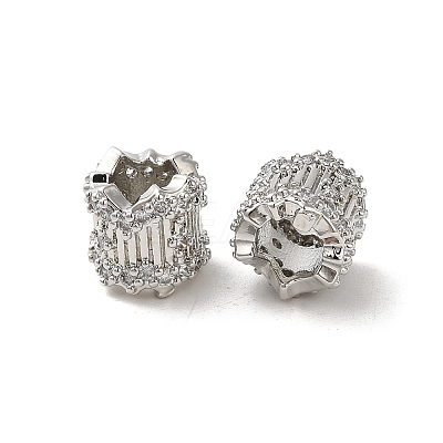 Rack Plating Brass Micro Pave Cubic Zirconia European Beads KK-Q795-03P-1