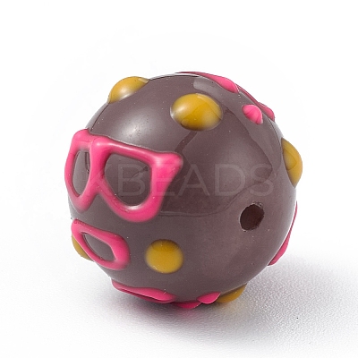Opaque Painted Glass Beads LS-GLAA-B001-01G-1