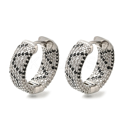 Rack Plating Brass Micro Pave Cubic Zirconia Hoop Earrings EJEW-H016-23P-1