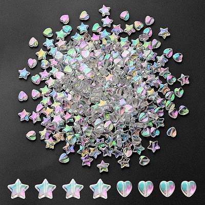 30OPcs 2 Style Eco-Friendly Transparent Acrylic Beads TACR-YW0001-71-1