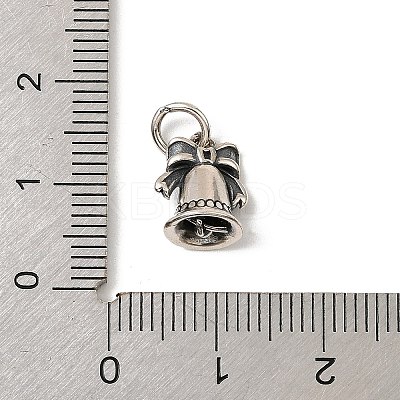 925 Sterling Silver Bowknot Bell Charms STER-K184-02AS-1