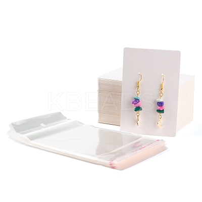 200Pcs 2 Style Cardboard Display Cards and OPP Cellophane Bags CDIS-LS0001-05A-1