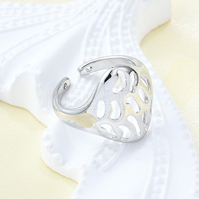 Brass Cuff Rings for Women RJEW-G347-14P-1