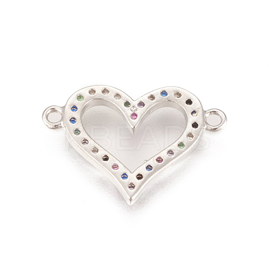 Brass Micro Pave Cubic Zirconia Links ZIRC-L078-018P-NR-1