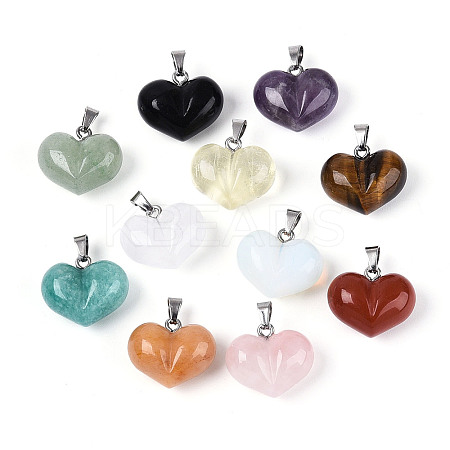 Natural & Synthetic Mixed Stone Chunky Pendants G-T143-19M-1