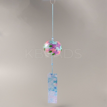 Glass Wind Chimes DJEW-WH0016-33B-1