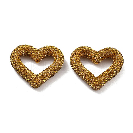 Heart Shape Polymer Clay Rhinestone Beads CLAY-NH0001-09A-04-1