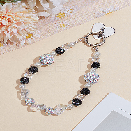 1Pc Alloy & Acrylic Bead Mobile Straps for Women AJEW-LP0005-09-1
