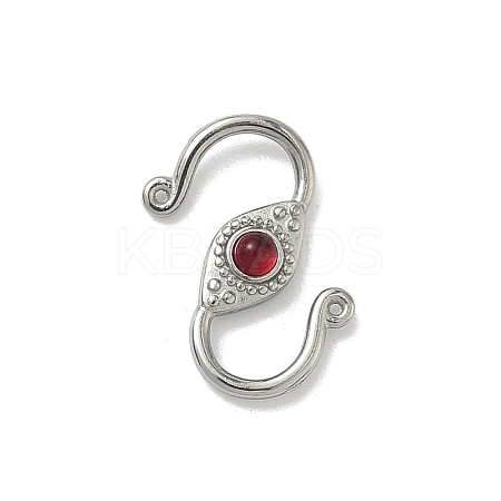 304 Stainless Steel Rhinestone S-Hook Clasps STAS-G373-05P-1