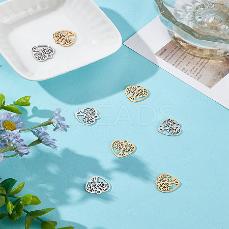 8Pcs 2 Colors 201 Stainless Steel Pendants STAS-LP0004-55-1