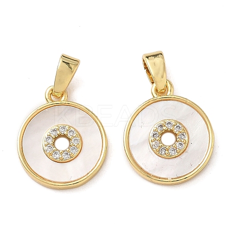 Brass Micro Pave Cubic Zirconia Pendants KK-P334-26G-1