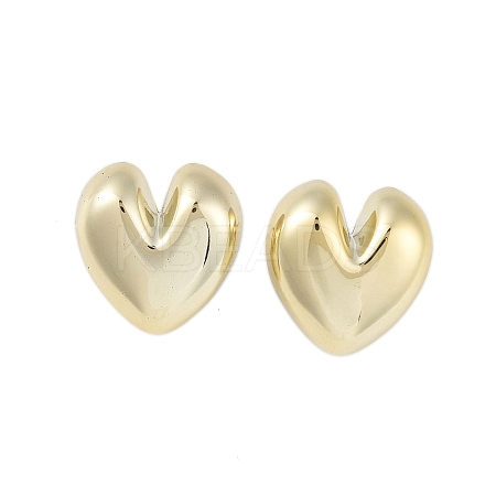 Heart CCB Plastic Stud Earrings for Women EJEW-Q382-05G-1