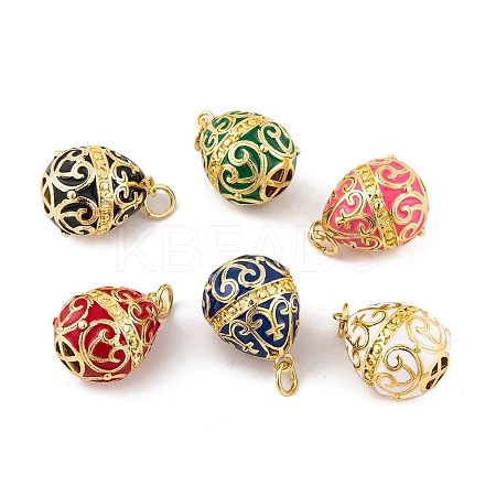 Brass Enamel Pendants KK-E112-13G-1