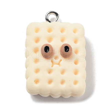 Cookies Theme Imitation Food Resin Pendants RESI-B021-02C-05-1