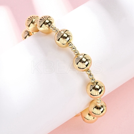 Brass Round Beads Slider Bracelets for Women LS-BJEW-D357-06A-G-1
