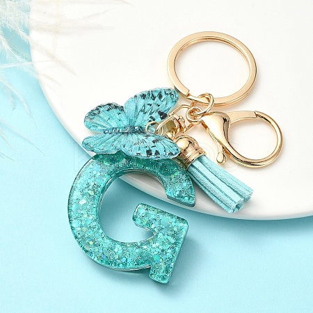Resin & Acrylic & Faux Suede Tassel Keychain X1-KEYC-YW00119-07-1
