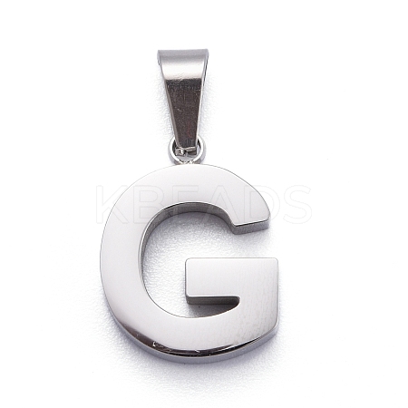 Non-Tarnish 304 Stainless Steel Letter Pendants STAS-H127-G-P-1