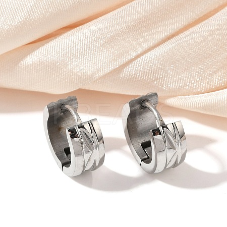304 Stainless Steel Polishing Effect Hoop Earrings EJEW-M001-37P-1