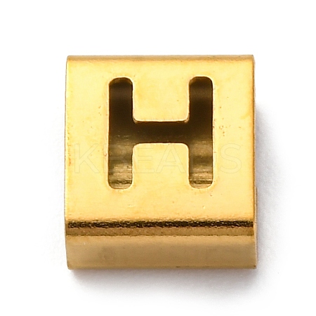 Ion Plating(IP) 304 Stainless Steel Square Slide Charms STAS-L132-04H-G-1