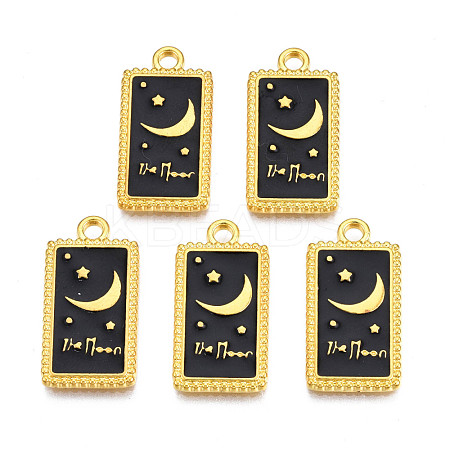 Rack Plating Golden Alloy Enamel Pendants ENAM-S122-51G-1