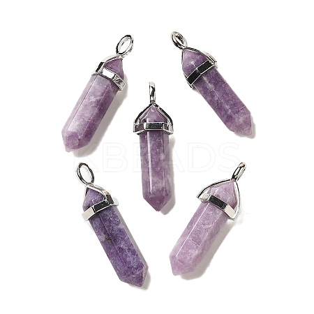 Natural Lepidolite Pointed Pendants G-G025-01P-30-1