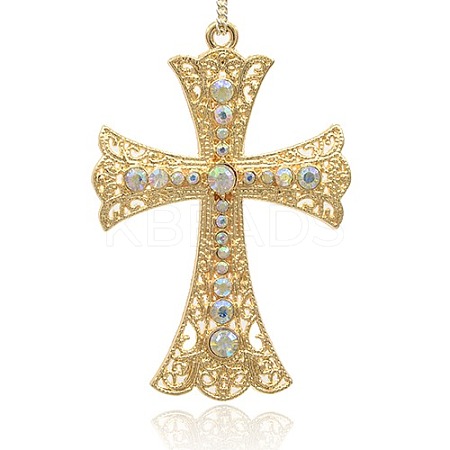 Golden Plated Alloy Cross Big Pendants ALRI-J026-28G-1