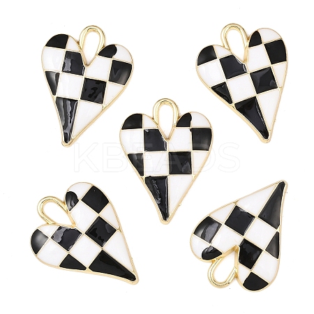 5Pcs Rack Plating Alloy Enamel Pendants ENAM-YW0006-59D-1