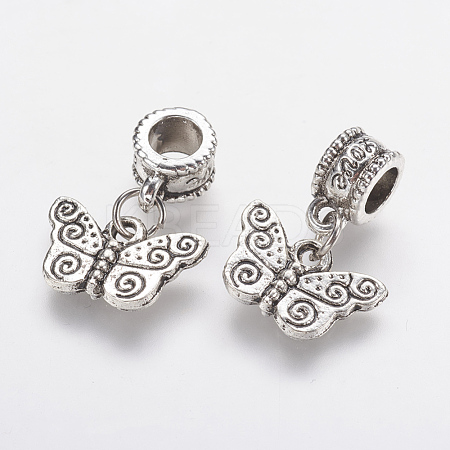 Tibetan Style Alloy European Dangle Charms PALLOY-F202-18AS-1