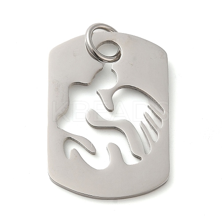 Non-Tarnish Hollow 304 Stainless Steel Pendants STAS-C086-04E-P-1