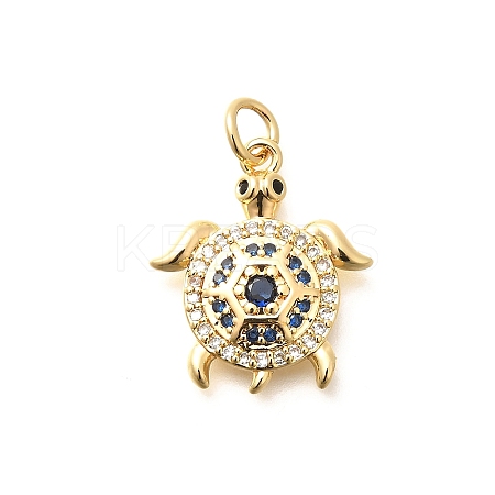 Brass Micro Pave Cubic Zirconia Pendants KK-Q040-02E-G-1