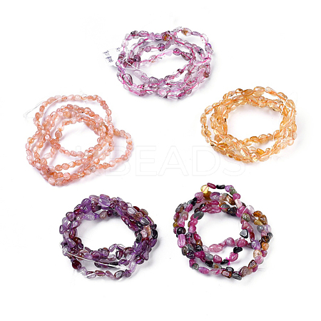 Natural Mixed Gemstone Bead Stretch Bracelets BJEW-K213-M04-1