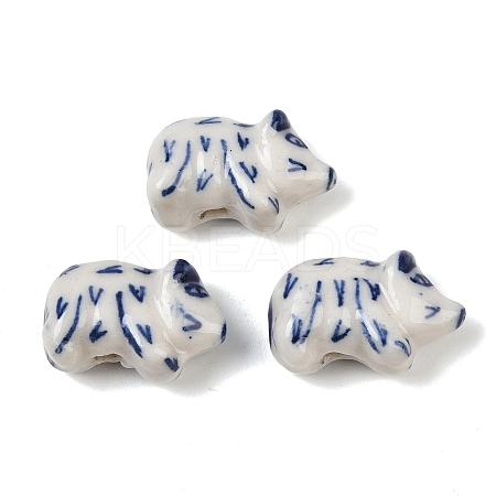 Animal Theme Blue and White Porcelain Beads PORC-Z007-05F-1