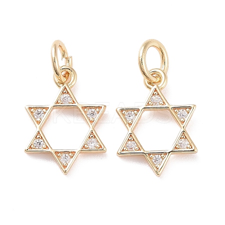 Brass Micro Pave Clear Cubic Zirconia Charms LS-KK-G418-01G-1