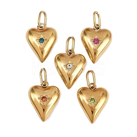 304 Stainless Steel with Rhinestone Pendants STAS-Z152-02G-1